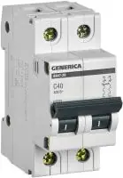 Выключатель автоматический двухполюсный 40А C ВА47-29 GENERICA 4.5кА в Москве Выключатель автоматический двухполюсный 40А C ВА47-29 GENERICA 4.5кА - foto