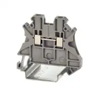 Клемма проходная, винтовой зажим, 2 точки подключения, 2.5 кв.мм, серая - foto